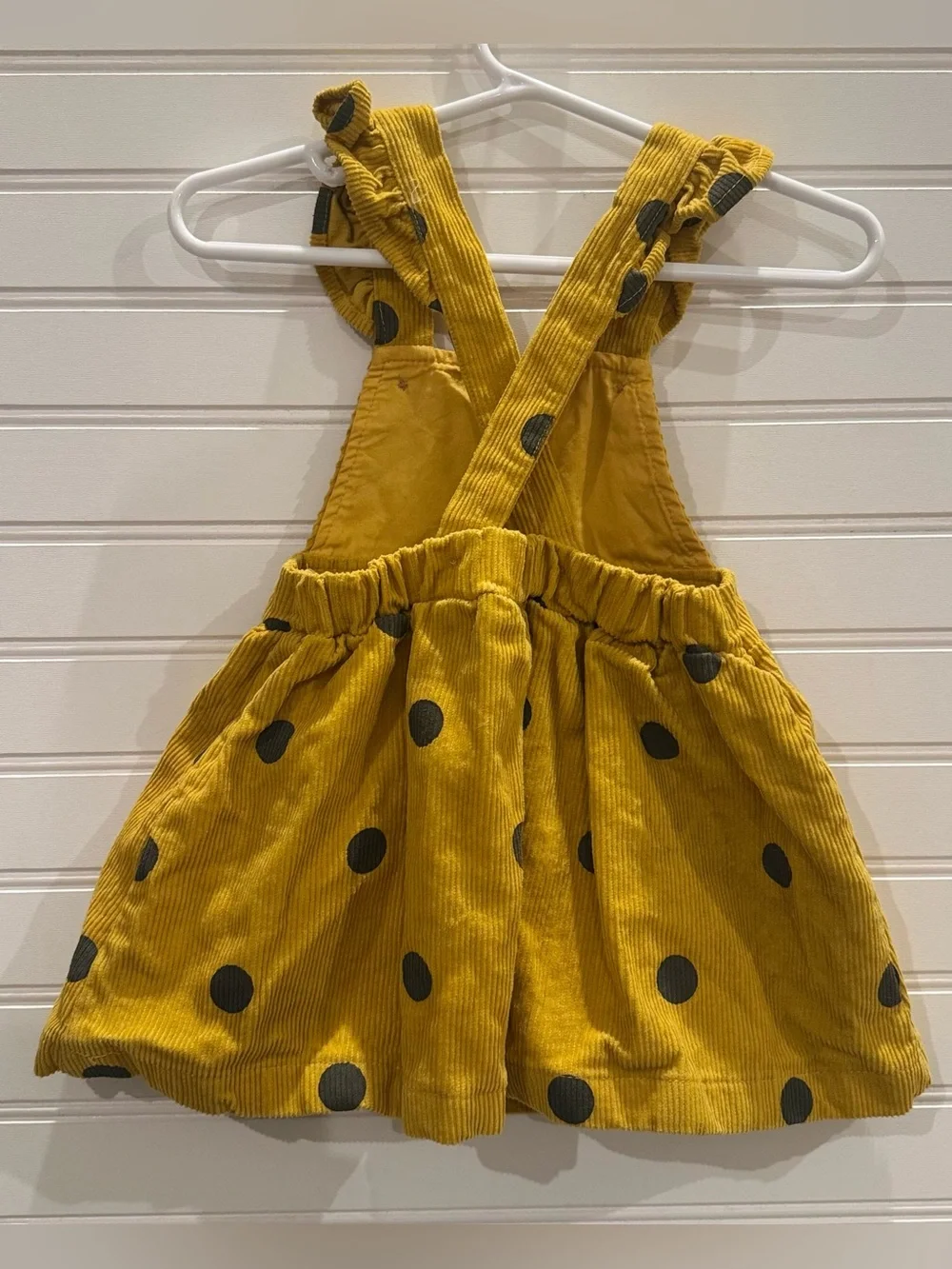 Blueberi Boulevard 12M Mustard Corduroy Polka Dot Jumper Dress